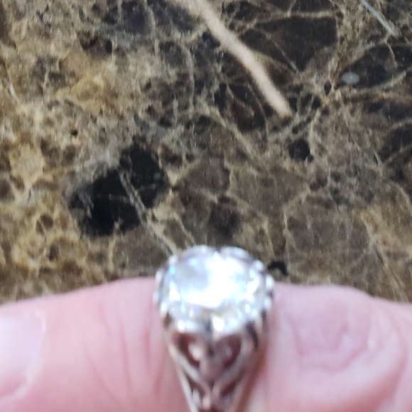 Vintage 925 3 Ct Lab Created Antique Diamond Ring - Picture 8 of 8